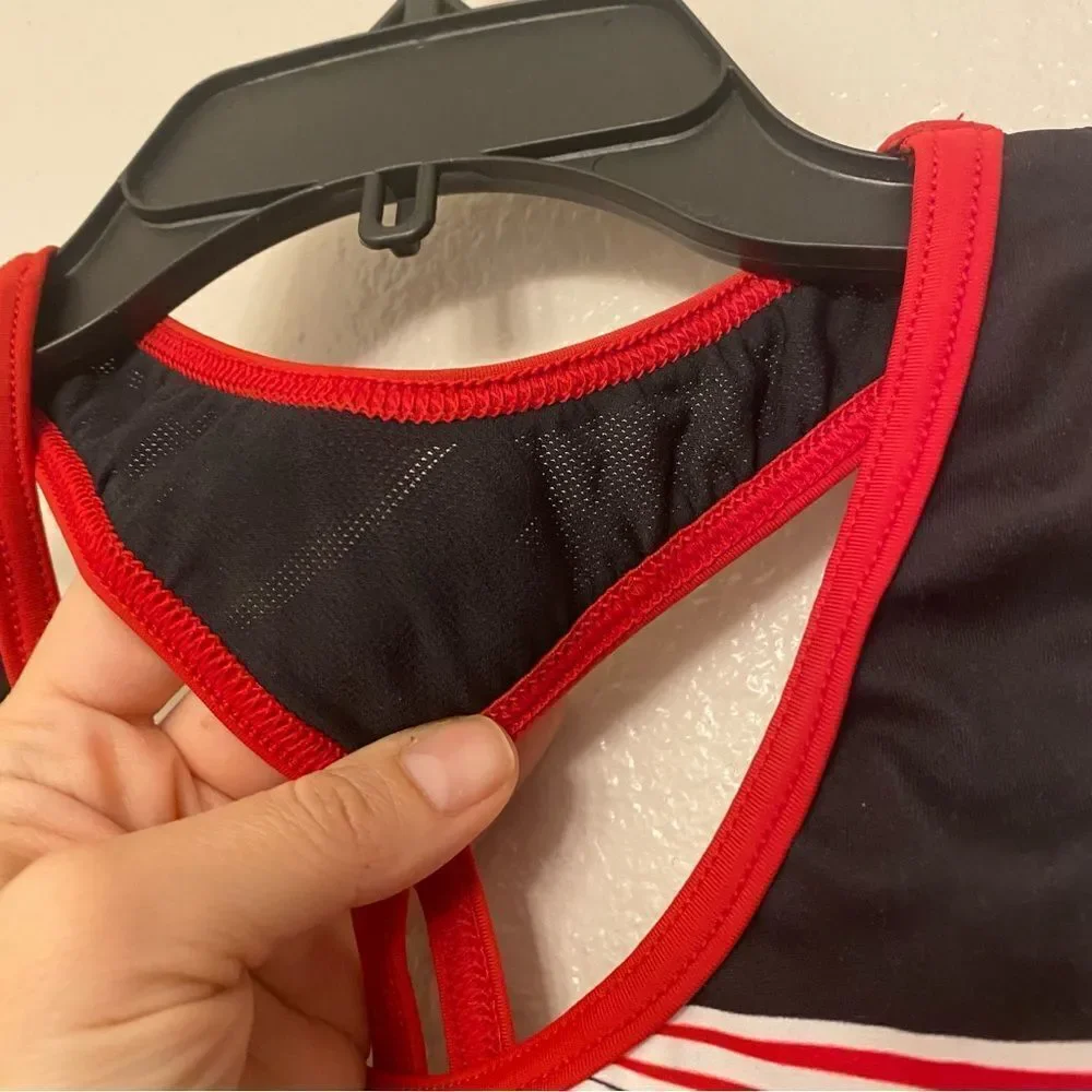 GK elite gymnastics red racer back Power Athlete Workout Leotard LA-Large adult